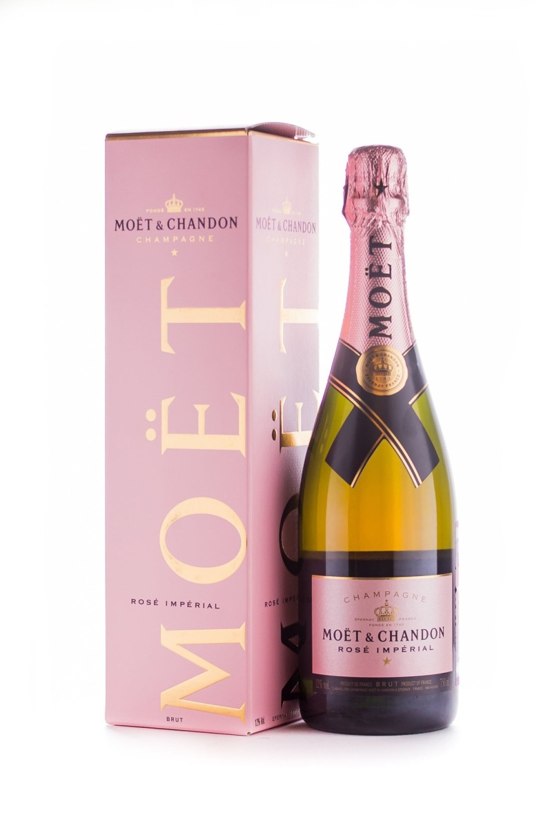 Шампанское Моет & Шандон Империал, в подарочной упаковке, розовое, сухое, 0.75