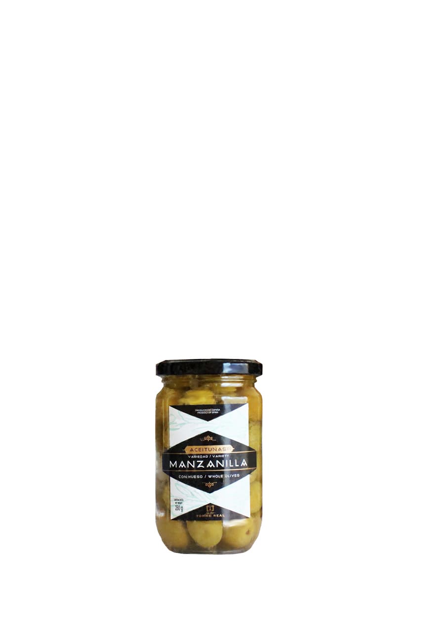 Оливки зелёные с косточкой Manzanilla, 280г.